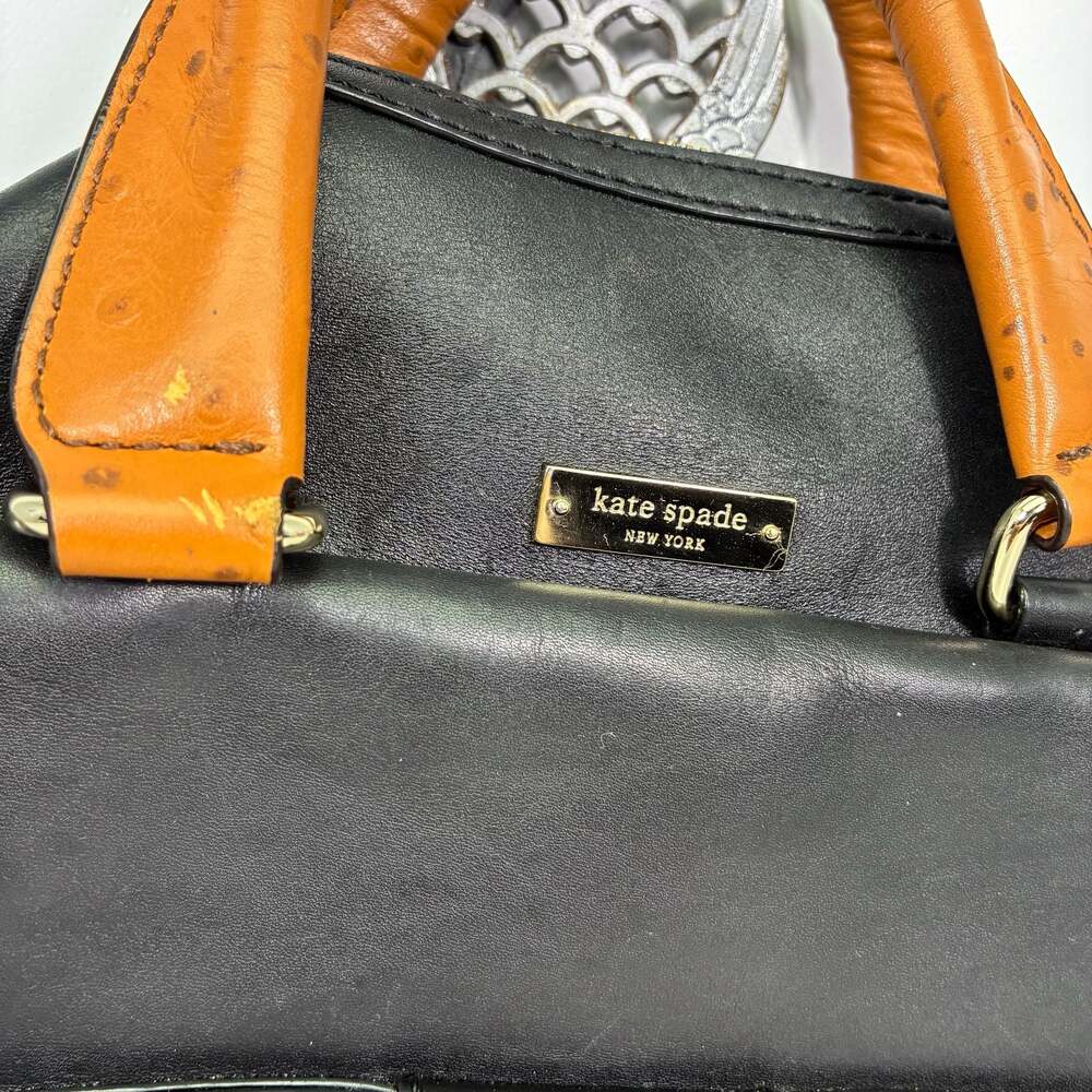 Kate Spade 2 Park Avenue Beau Bag Leather Satchel with Ostrich Emboss Handles - Picture 2 of 15